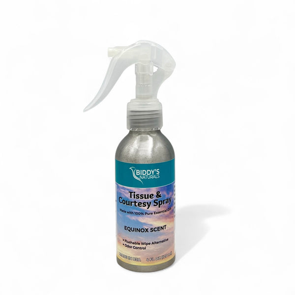 Tissue & Courtesy Spray Flushable Wipe Alternative. Equinox Scent 4oz