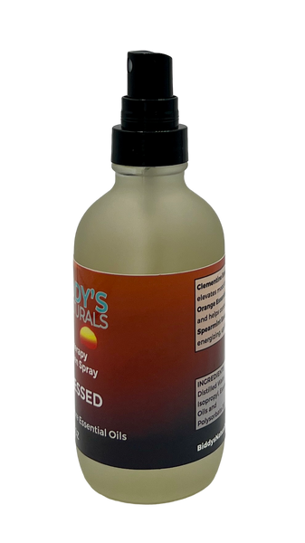 De-Stressed Office & Linen Spray made with 100% Pure Essential Oils Clementine, Orange & Spearmint. Focus