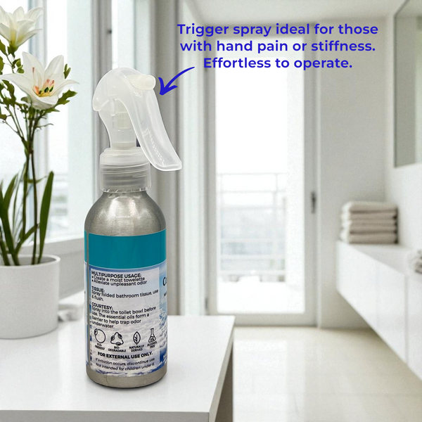 Tissue & Courtesy Spray Flushable Wipe Alternative. Breezy Scent 4oz