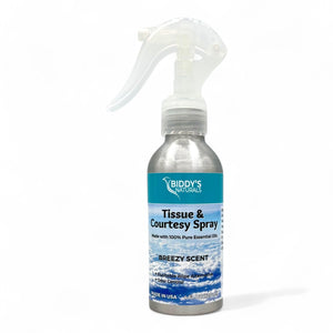 Tissue & Courtesy Spray Flushable Wipe Alternative. Breezy Scent 4oz