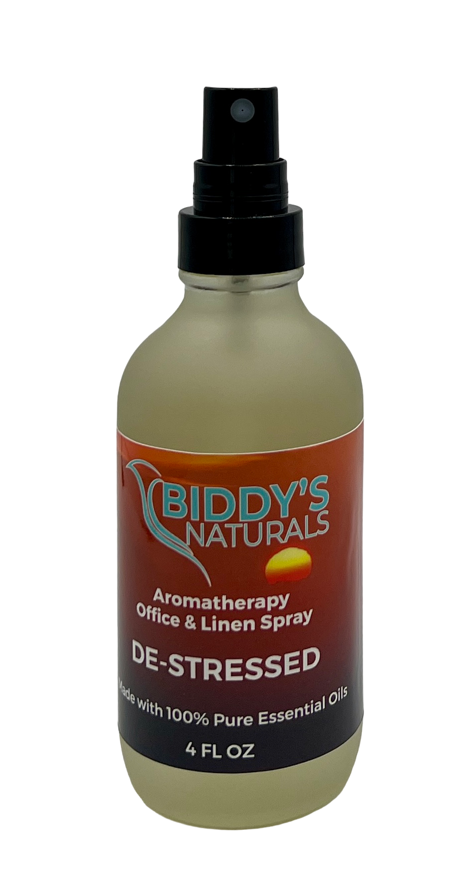 De-Stressed Office & Linen Spray made with 100% Pure Essential Oils Clementine, Orange & Spearmint. Focus
