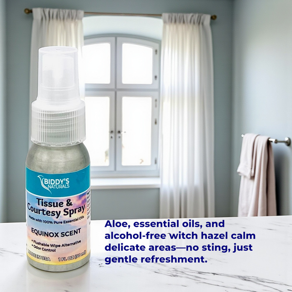 Tissue & Courtesy Spray Flushable Wipe Alternative Equinox Scent 1oz