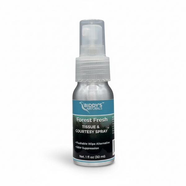 Forest Fresh Tissue & Courtesy Spray™ – Crisp, Herbal & Gender-Neutral 1oz