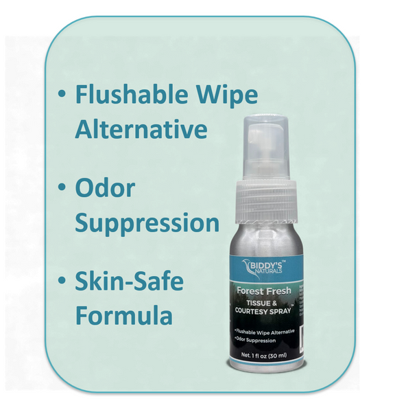 Forest Fresh Tissue & Courtesy Spray™ – Crisp, Herbal & Gender-Neutral 1oz