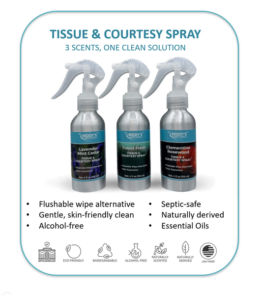 Clementine Rosewood Tissue & Courtesy Spray™ – Citrus-Soft, Warm & Elegant 4oz