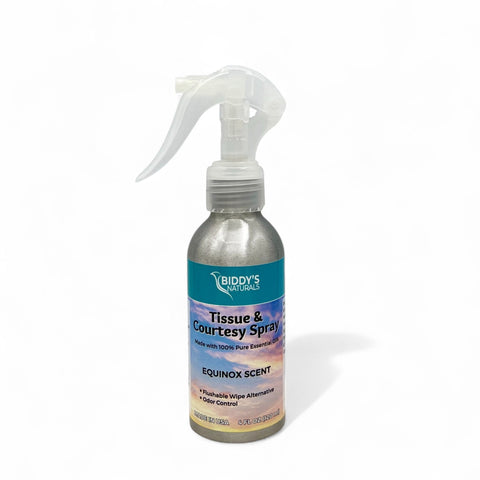Tissue & Courtesy Spray Flushable Wipe Alternative. Equinox Scent 4oz